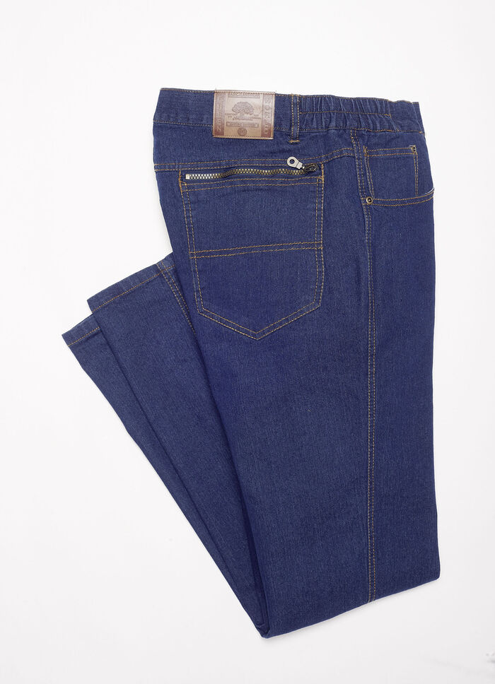 Jeans mit Dehnbundeinsätzen in 3 Farben JEANSBLAU