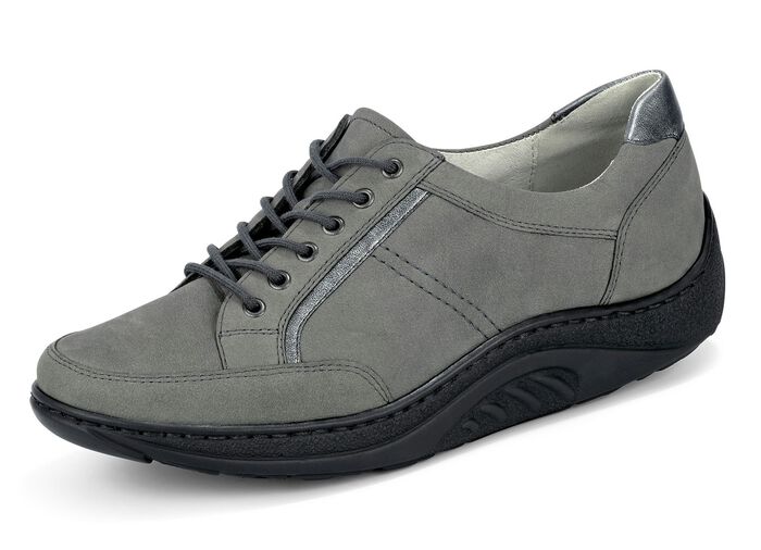 Waldl&auml;ufer Schn&uuml;rschuh mit edlen Metallicleder-Eins&auml;tzen 