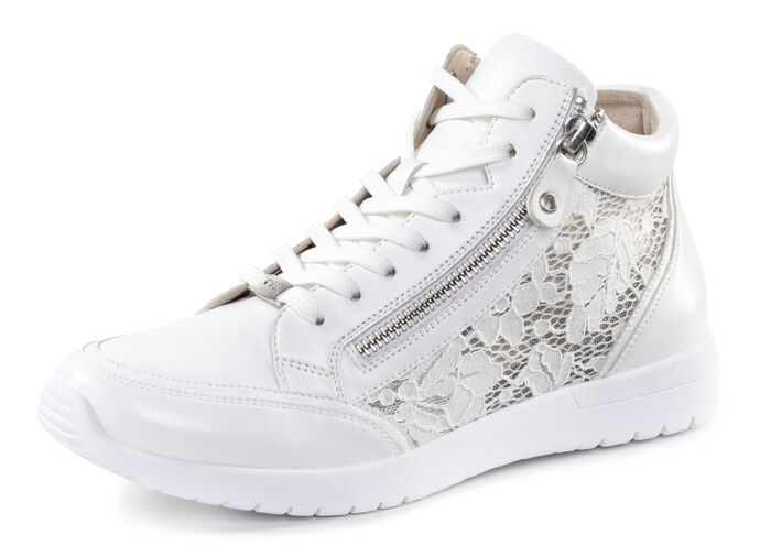 ELENA EDEN, schicke Damen-Boots, Weite G, mit herausnehmbarem Fussbett WEISS