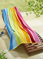 Velours-Strandlaken mit besonders saugfähiger Rückseite BUNT GESTREIFT