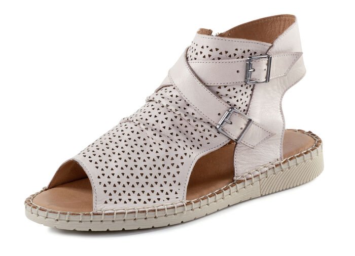 Gemini Sandale aus weichem Nappaleder mit Zierperforation PUDERROSÉ