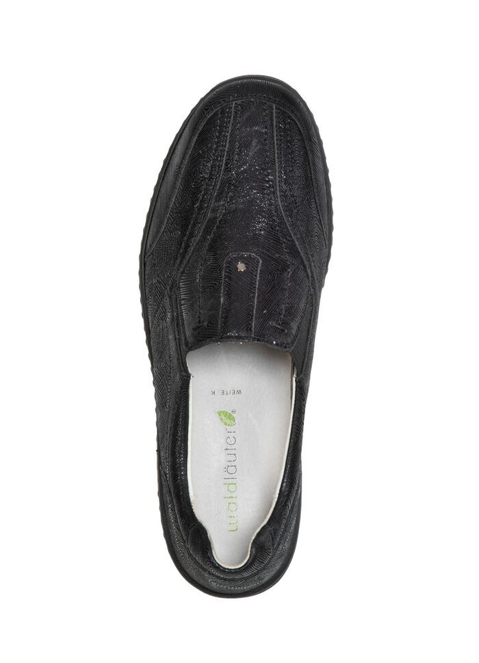 Waldl&auml;ufer, komfortable Damen-Slipper, Weite K, mit herausnehmbarem Fussbett SCHWARZ