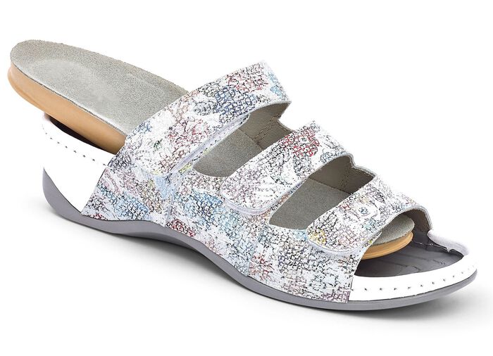 Schicke Pantolette mit herausnehmbarem Leder-Memory-Fussbett, Weite H 