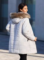 Funktions-Longjacke mit Kunstpelz-Innenausstattung in der Kapuze 