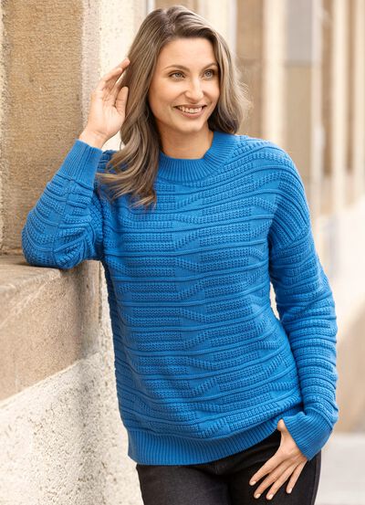 Pullover in Strukturmix 
