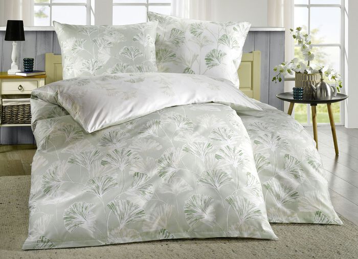 Mako-Satin Bettwäsche-Garnitur GRÜN