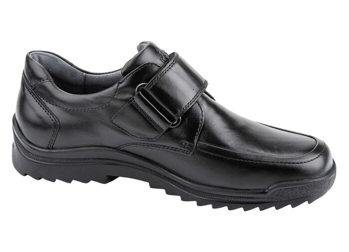 Waldläufer Klettschuh aus hochwertigem Leder SCHWARZ