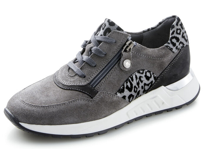 Schnürschuh mit Raubtier-Prägung GRAU
