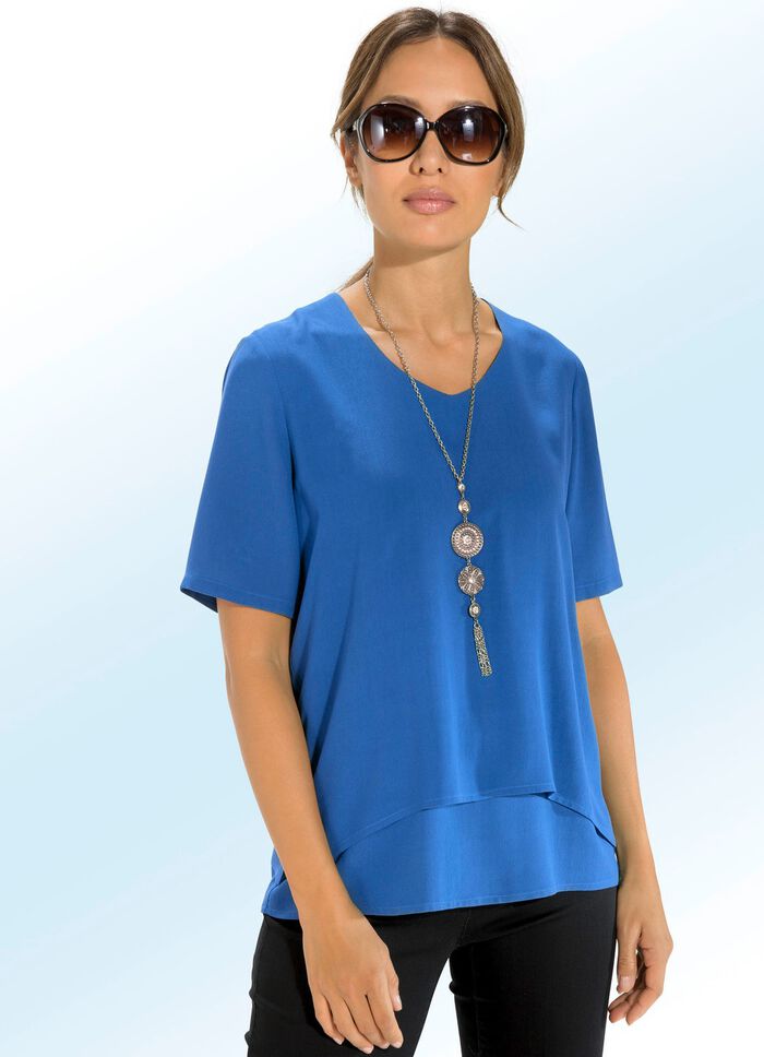 Doppellagige Tunika in 2 Farben BLAU