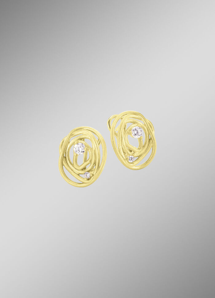 Mattierte Clipstecker mit Zirkonia 