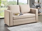 Schlafsofa mit 2 grossen, weichen R&uuml;ckenkissen BEIGE