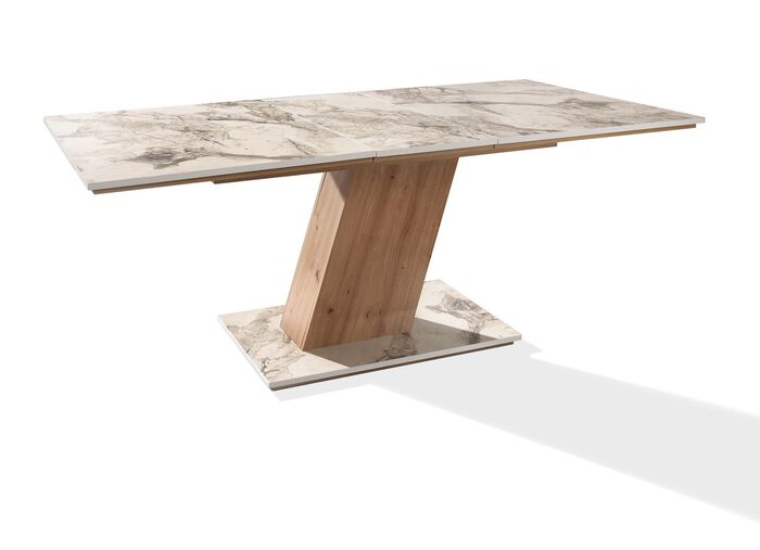 Tisch mit Auszug und einfach zu reinigender Tischplatte MARMOR BEIGE/ARTISAN EICHE
