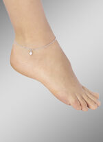 Zartes Figaro-Fusskettchen mit Herz-Anhänger 