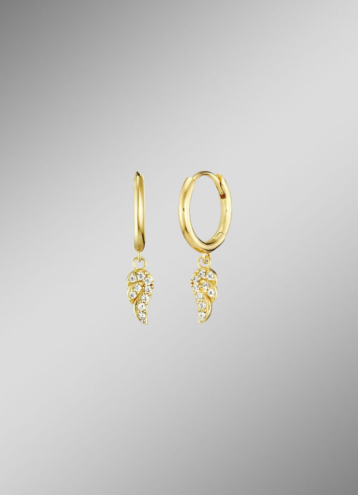 Creolen mit funkelnden Fl&uuml;gelchen 