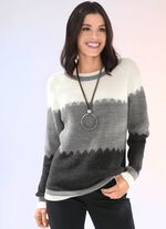 Pullover in Perlfang GRAFIT-GRAU MELIERT-ECRU