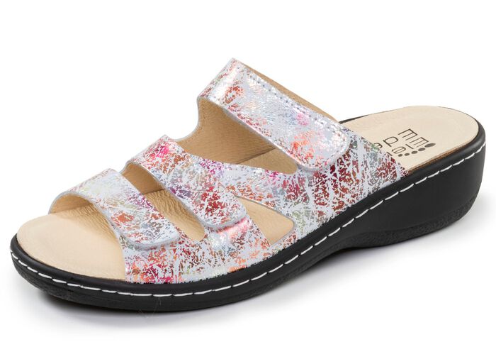 ELENA EDEN, bequeme Damen-Pantoletten, Weite H, mit herausnehmbarem Fussbett ECRU-ROS&Eacute;