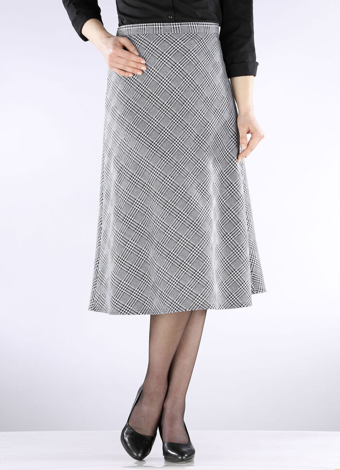 Rock mit Glencheck-Dessinierungl SCHWARZ-ECRU