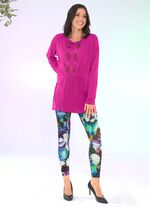 Longshirt mit Raffung in 3 Farben FUCHSIA
