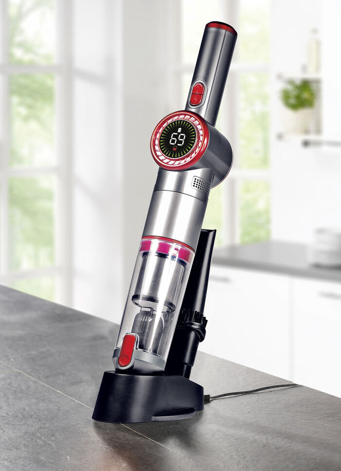 2-in-1 Akku-Hand- und Bodenstaubsauger "MX14 max" mit umfangreichem Zubehör SILBER-ROT