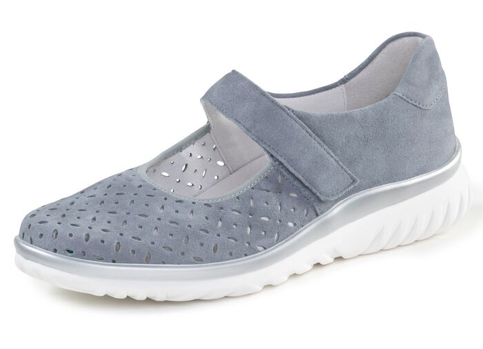 ELENA EDEN Spangenschuh aus Veloursleder mit luftigen Durchbr&uuml;chen 