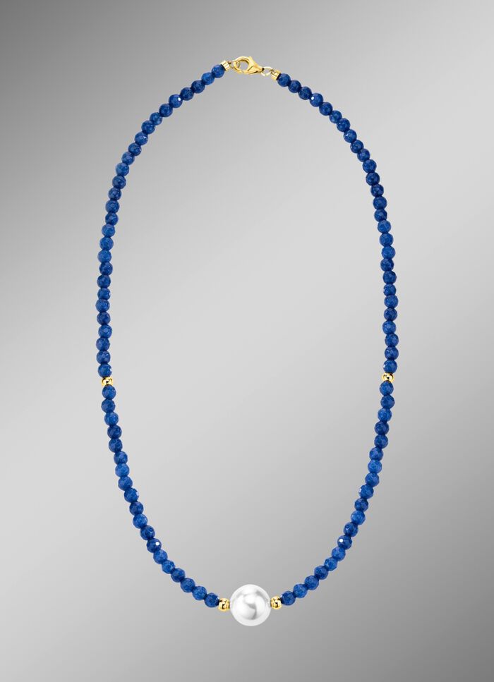 Halskette mit Perlenschimmer und Edelsteinglanz 