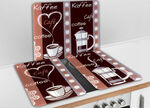 «WENKO» Wandblende / Herdabdeckplatten, Kaffee 
