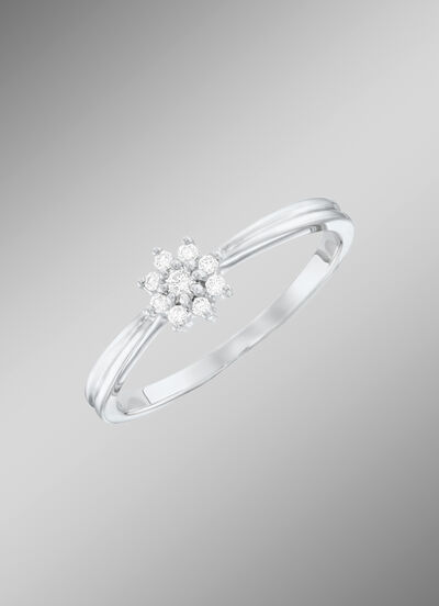 Damenring mit 9 Brillanten 