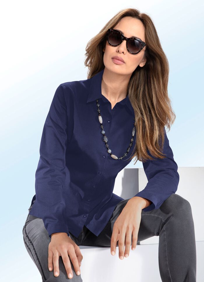 Bluse mit Hemdkragen 