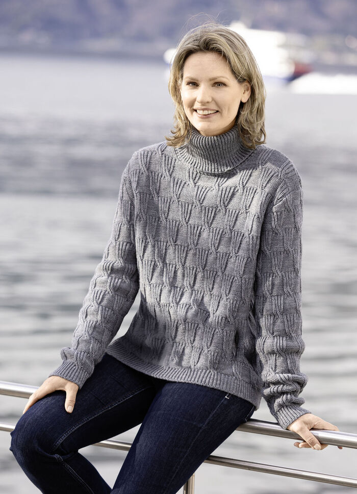 Pullover mit Alpaka-Anteil GRAU MELIERT