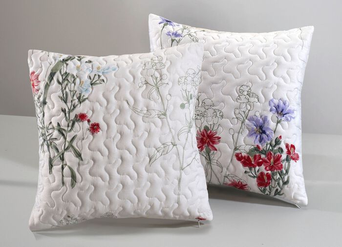 Tagesdecke/Kissenh&uuml;llen, verschiedene Ausf&uuml;hrungen CREME-BUNT