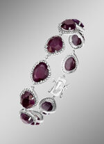 Armband mit echt Rubin und echt Weisstopas 