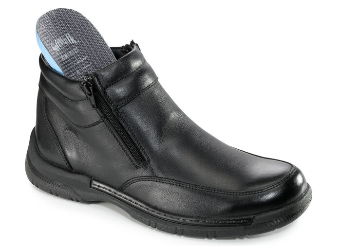 Wetterfeste Stiefelette mit zwei Reissverschlüssen SCHWARZ