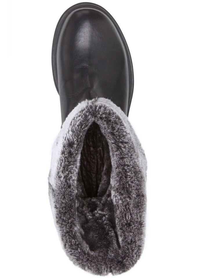 Andrea Conti Stiefel mit flauschigem, umschlagbaren Kragen SCHWARZ