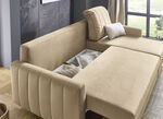 Polsterecke mit Bettfunktion und Bettkastenn BEIGE