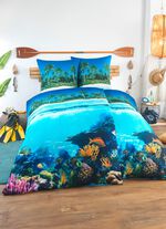 Microfaser-Bettw&auml;sche-Garnitur mit Reissverschluss MULTICOLOR