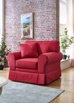 Frei im Raum aufstellbare Polsterm&ouml;bel mit Dekokissen ROT