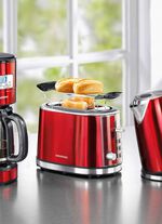 Grundig Fr&uuml;hst&uuml;cksserie aus hochwertig lackiertem Edelstahl ROT