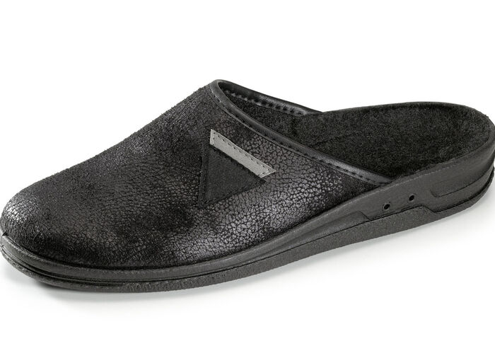 Pantolette mit Antik-Struktur SCHWARZ