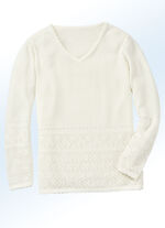 Pullover mit Ajourmustermix ECRU