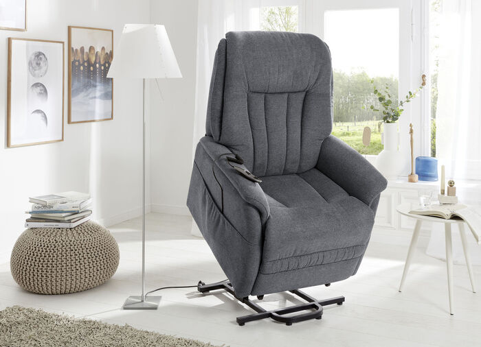 TV-Sessel mit Motor und Aufstehhilfe DUNKELGRAU
