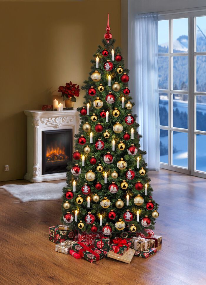 Weihnachtsbaumkugeln aus Glas, 16-teilig ROT