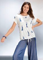 Shirt mit leicht abgerundetem l&auml;ngerem R&uuml;ckteil 