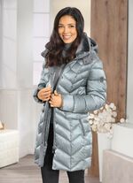 Jacke mit abnehmbarem Kunstpelz-Besatz am Kragen 