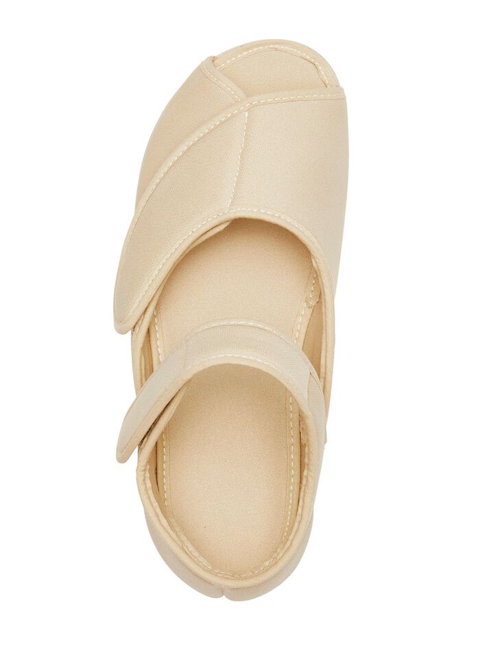Klett-Sandale aus elastischem Textilmaterial BEIGE