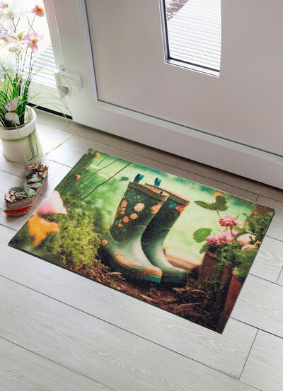 Fussmatte Gummistiefel mit rutschhemmender R&uuml;ckseite 