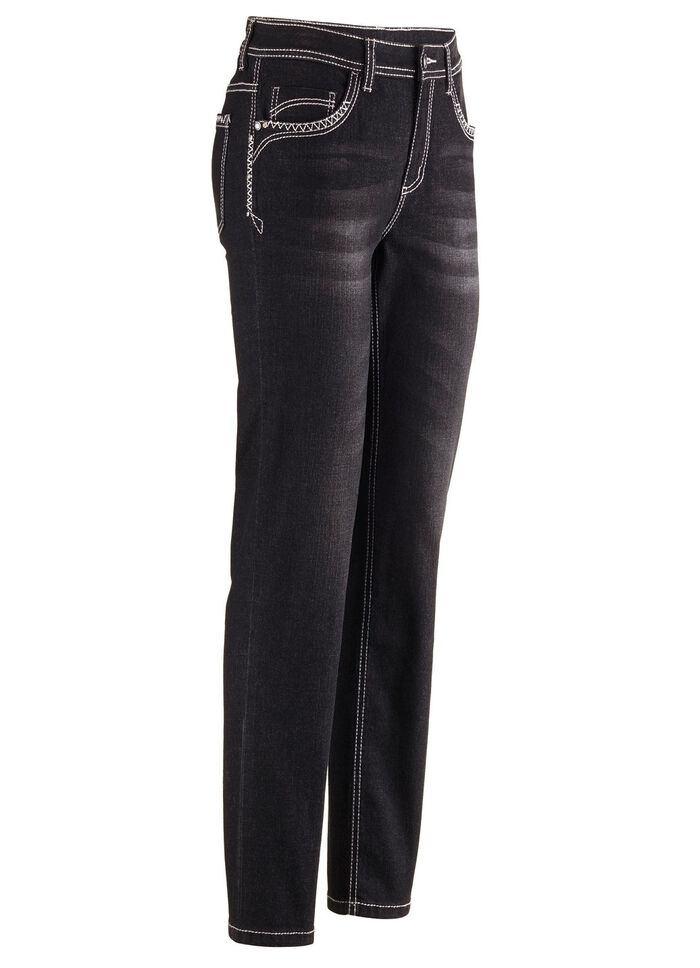 Jeans mit Ziern&auml;hten und Strasssteinen 