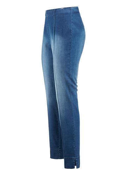 Jeans mit abgesteppten Biesen  