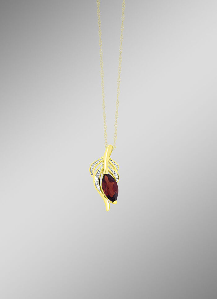Anhänger mit Diamanten und echt Granat