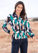 Shirtjacke mit durchgehendem Reissverschluss  