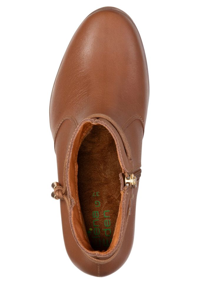 ELENA EDEN, schicke Damen-Stiefeletten, Weite G, mit herausnehmbarem Fussbett COGNAC